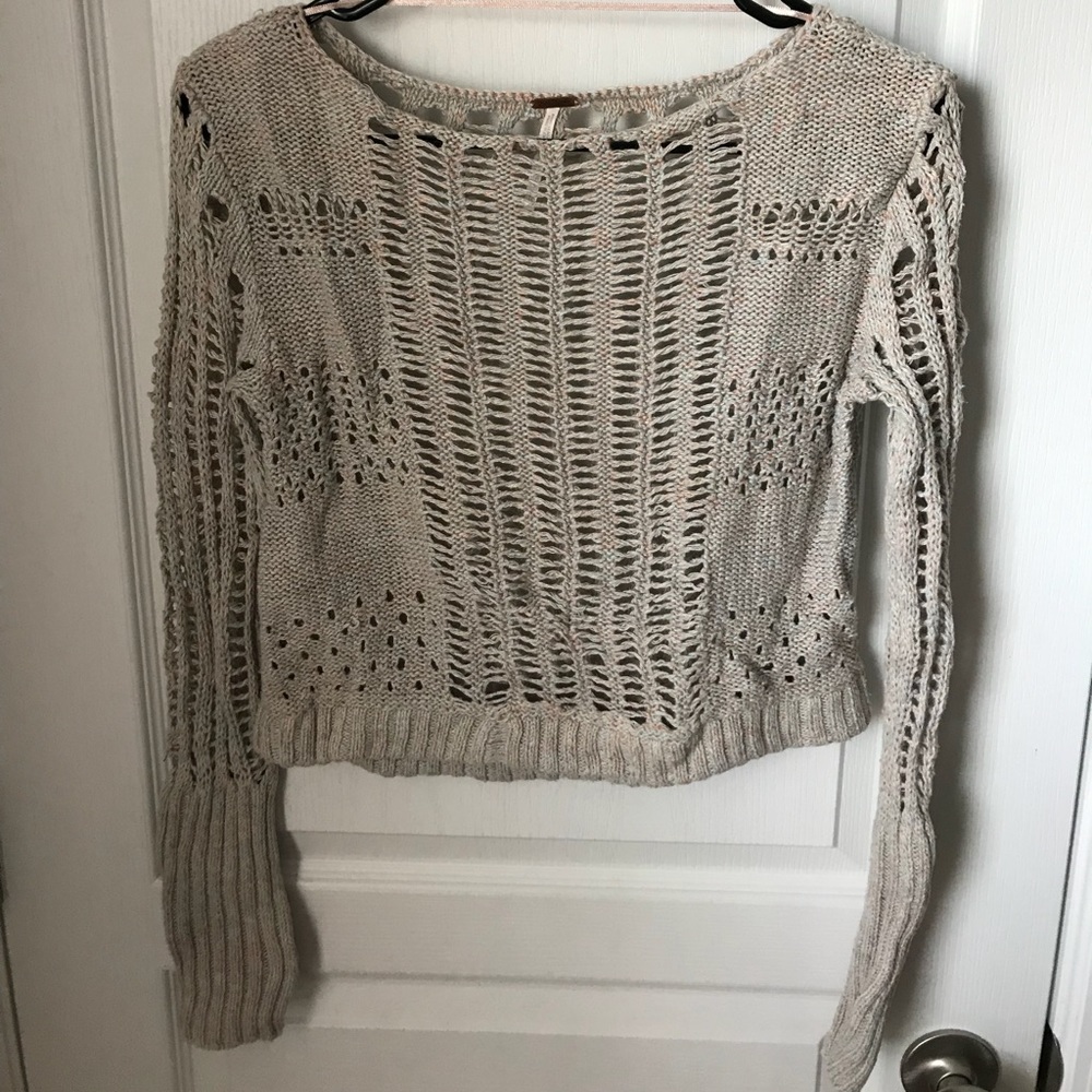 Free People XS Crochet Pastel Crop Top